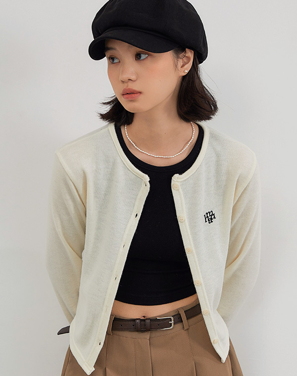 MUAH MUAH Angora Slim-Fit Cardigan