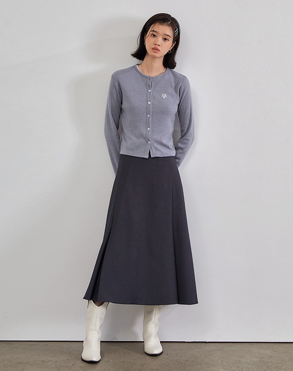 MUAH MUAH Natural Flare Long Skirt