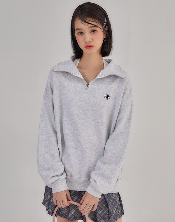 MUAH MUAH Logo Point Full Over Neck Zip-up