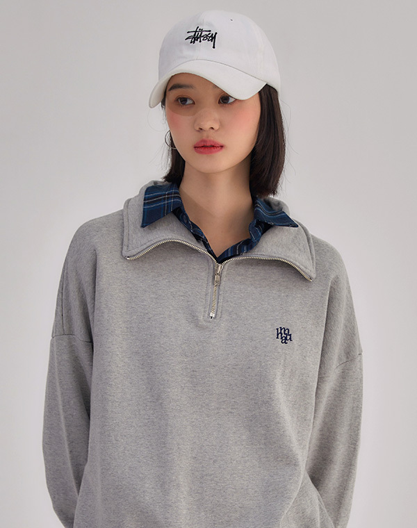 MUAH MUAH Logo Point Full Over Neck Zip-up