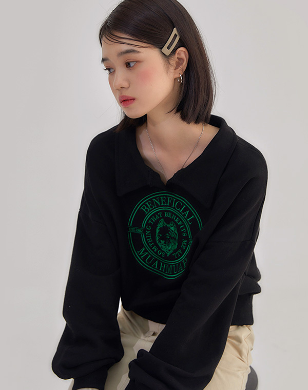 MUAH MUAH Callar Crop Sweatshirts