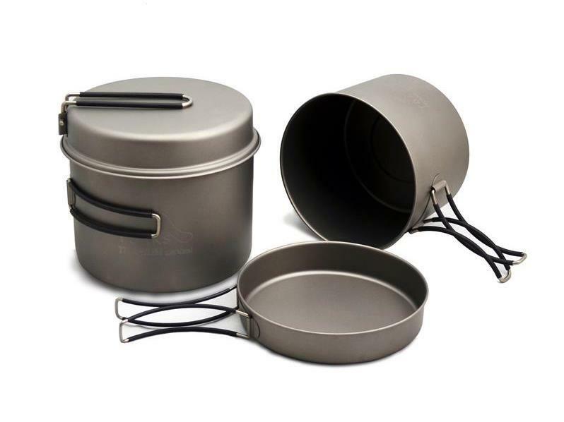 TOAKS Titanium 1600ml+1300ml 純鈦四件式套鍋煎盤組 煎鍋/登山/露營 51CZTB1600