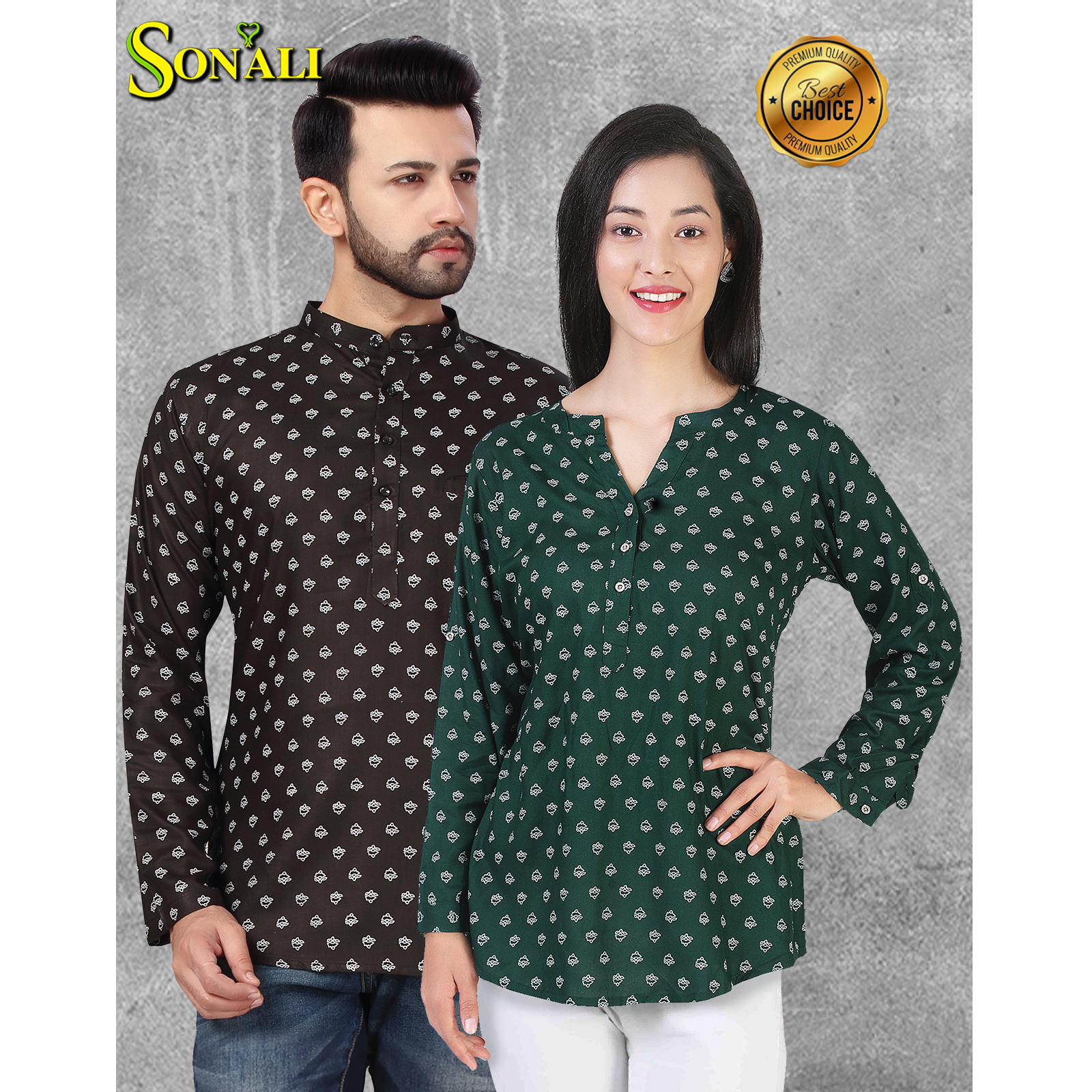 Sonali Premier Quality Couples Collections Men Shirt Women Top Baju Atasan Lelaki Baju Wanita Q1573/Q1574/Q1575/Q1576