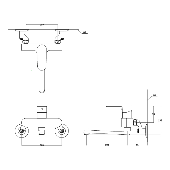 壁式廚房水龍頭 | CAE-K766C