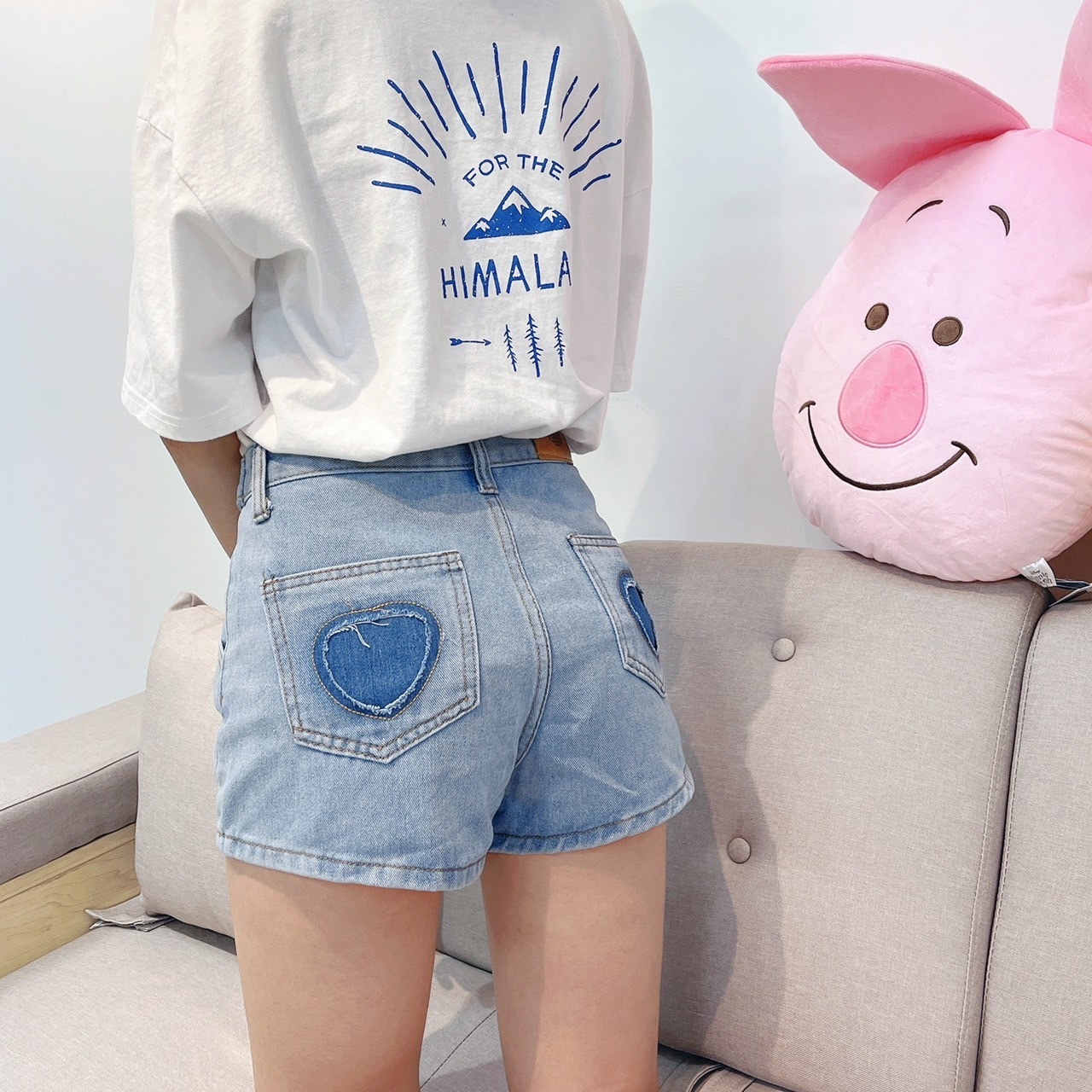 【現貨】小編自留款正韓好穿翹臀牛仔短褲