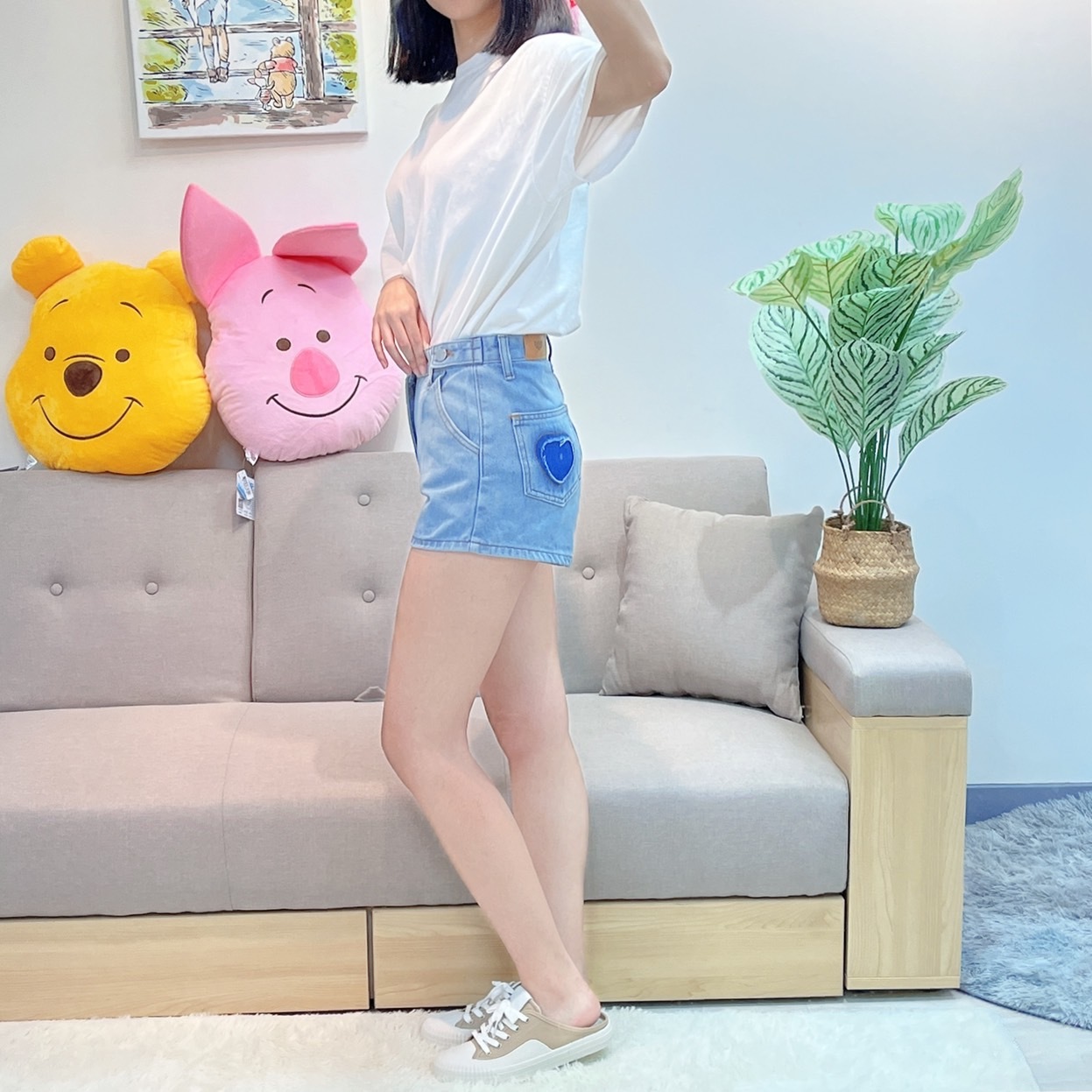 【現貨】小編自留款正韓好穿翹臀牛仔短褲