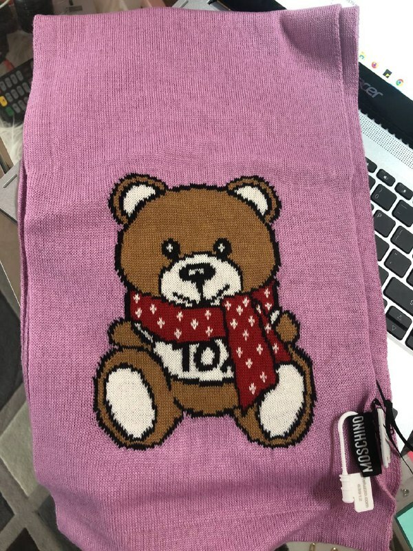 [S] MOSCHINO TEDDY BEAR SCARF, PURPLE, ART30650-008 (SM235)