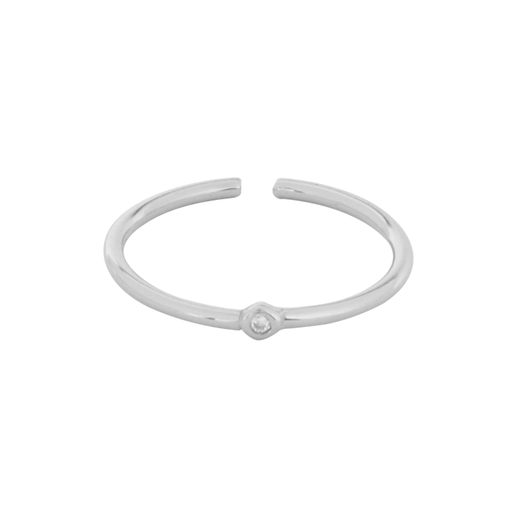 純銀戒指，女士戒指 極簡鑲鑽線條；纖細而耀眼的光芒（2777銀色）