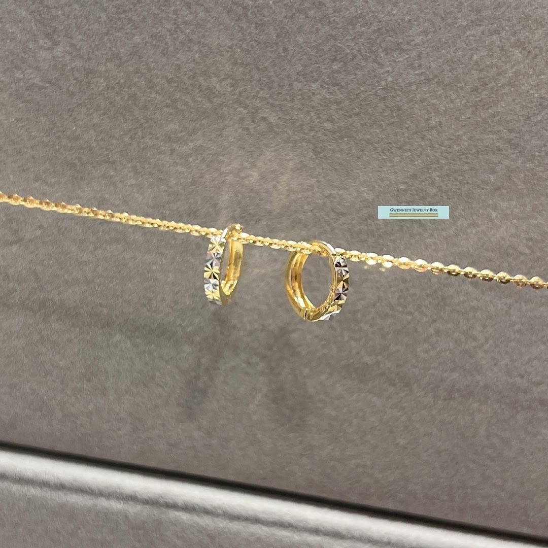 Ｋ金圈圈耳環-閃耀光圈