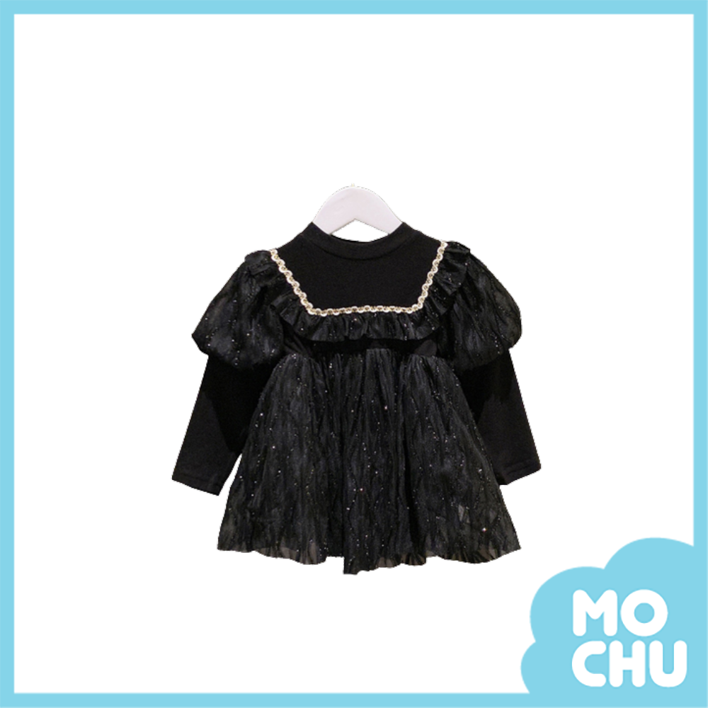 刺繡方領長袖連衣裙(兩色)