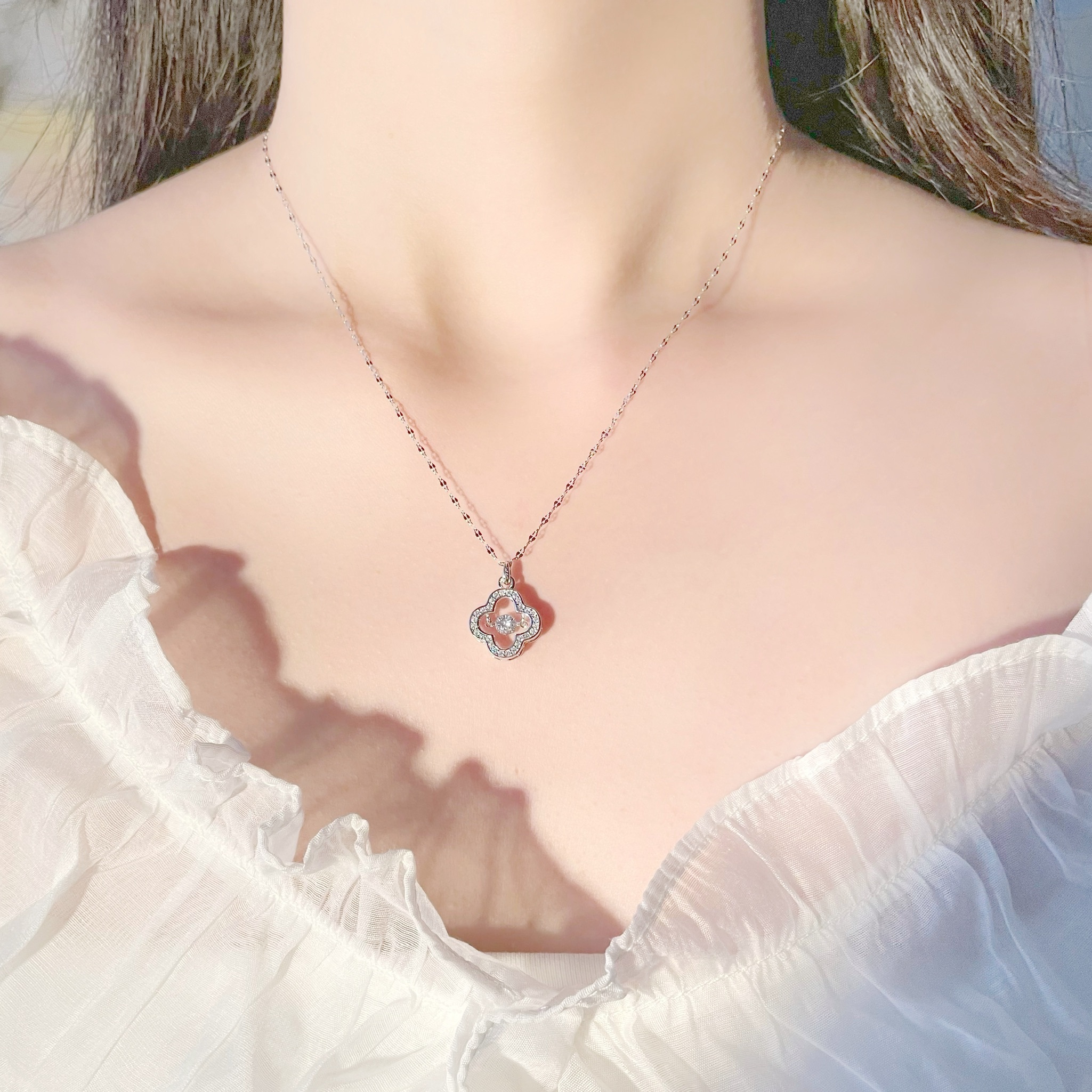 | 925純銀・白金・ 玫瑰金 | 懸浮確幸項鍊 (銀/玫瑰金) | NE0595 |