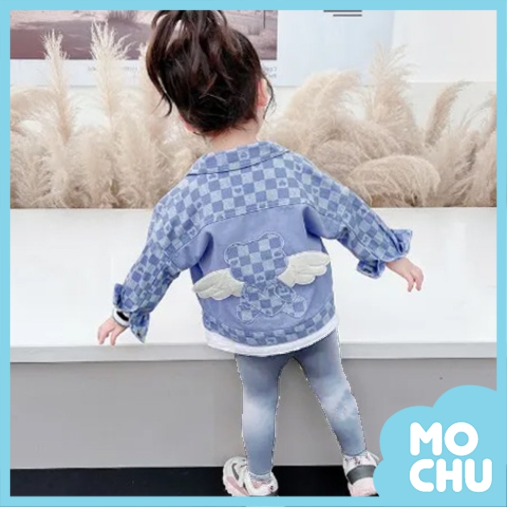 小熊翅膀方格牛仔外套(兩色)
