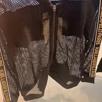 [S] KARL LAGERFELD MESH ZIP FRONT LOGO TRACK JACKET,BLACK, L2FE7194-BLK [FINAL SALES] (SKL273)