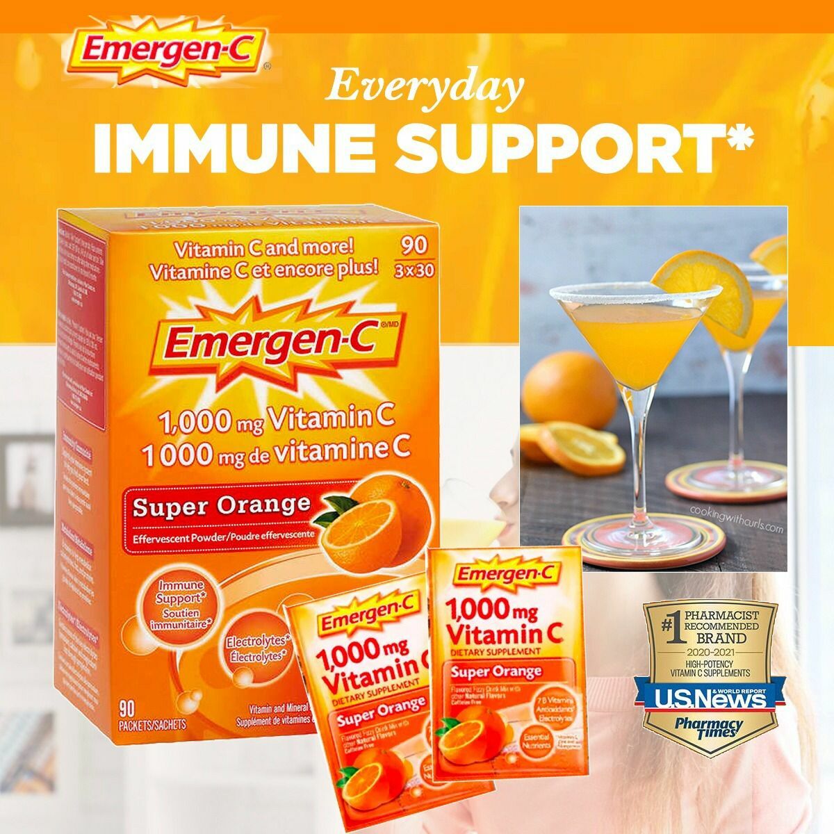 加拿大EMERGEN-C超級維生素C沖劑(1盒90包)