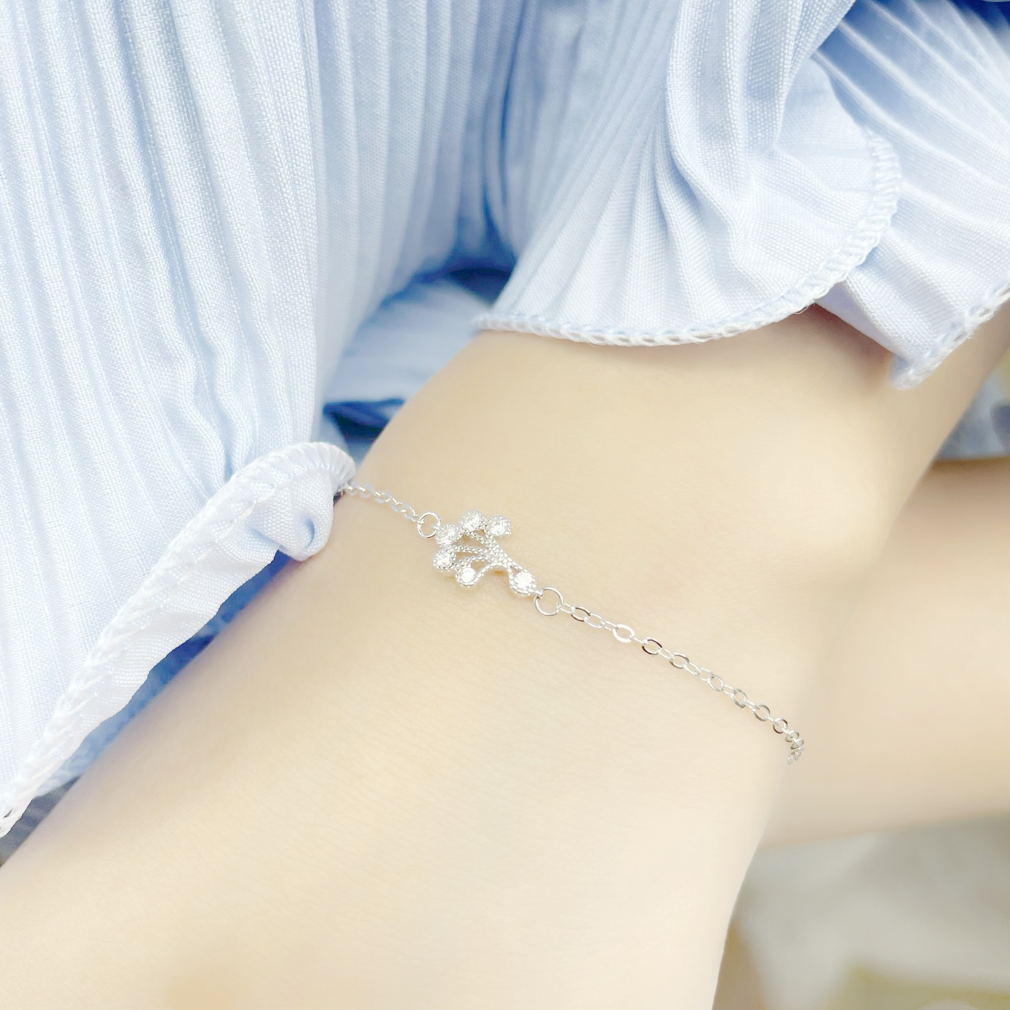 | 925純銀・ 白金 | 迷你花束手鏈  | BR0690 |