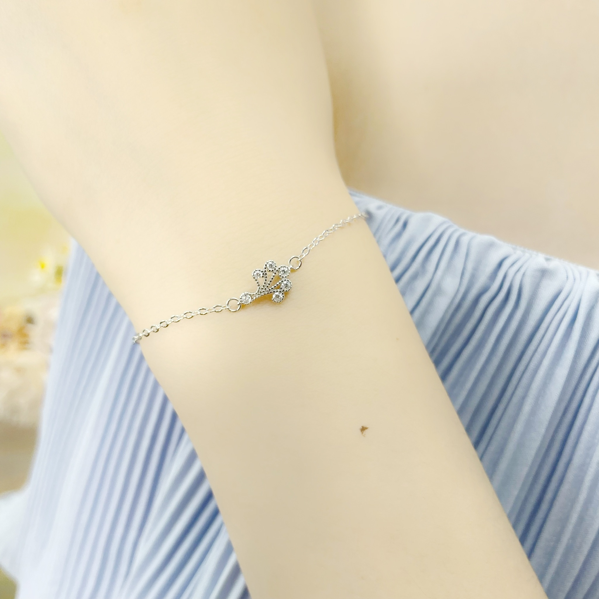 | 925純銀・ 白金 | 迷你花束手鏈  | BR0690 |