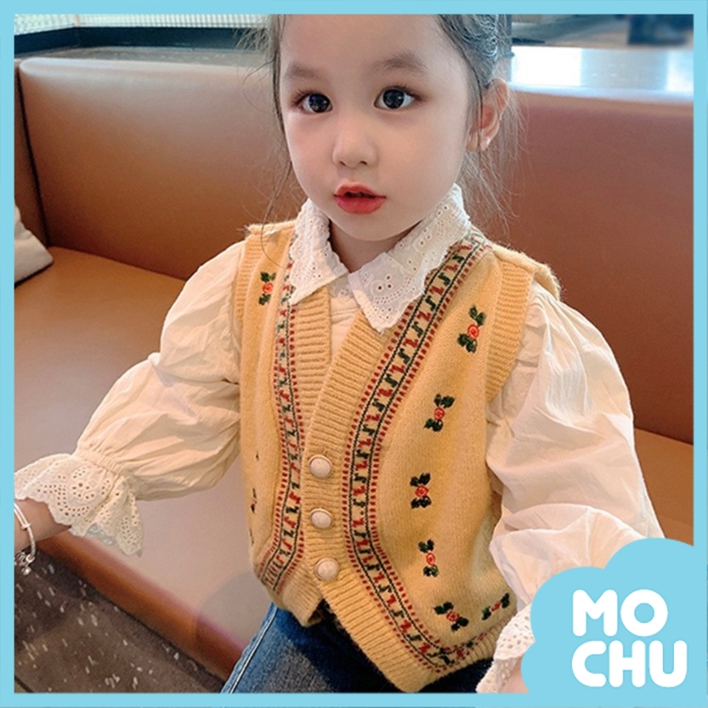 小花刺繡針織背心