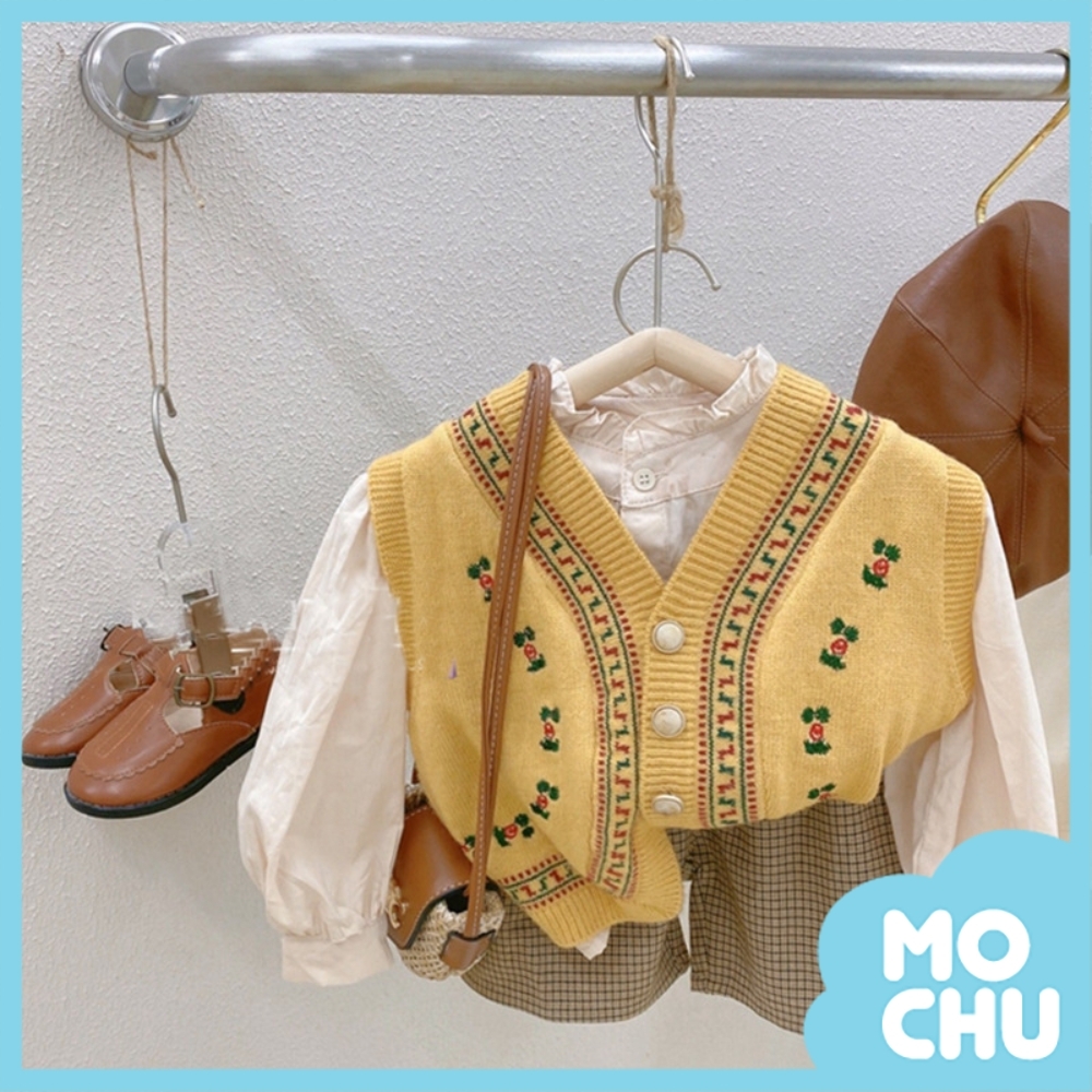 小花刺繡針織背心