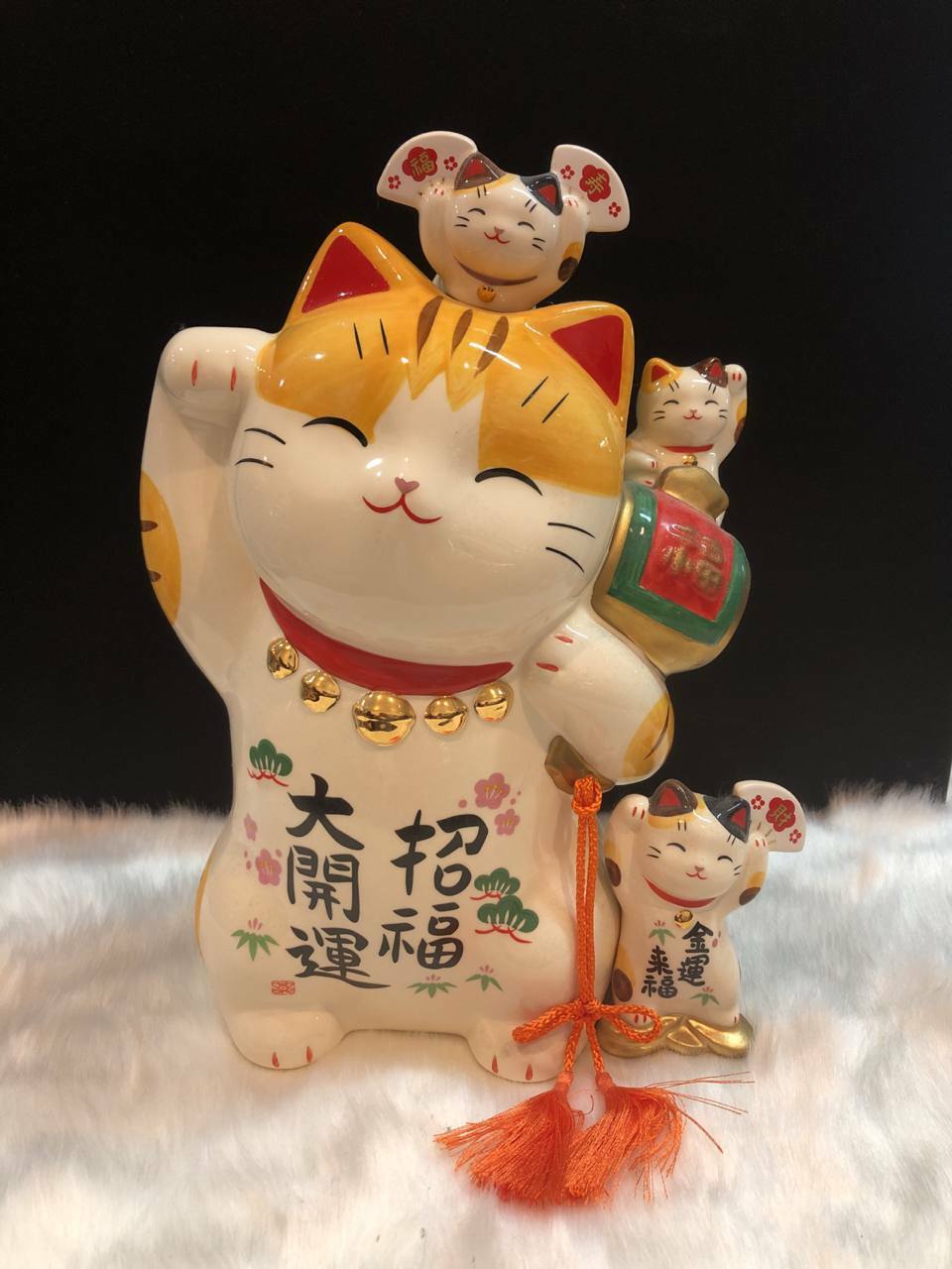[S] POTTERY BECKONING LUCKY CAT PIGGY BANK, 7530 (SZZ26)