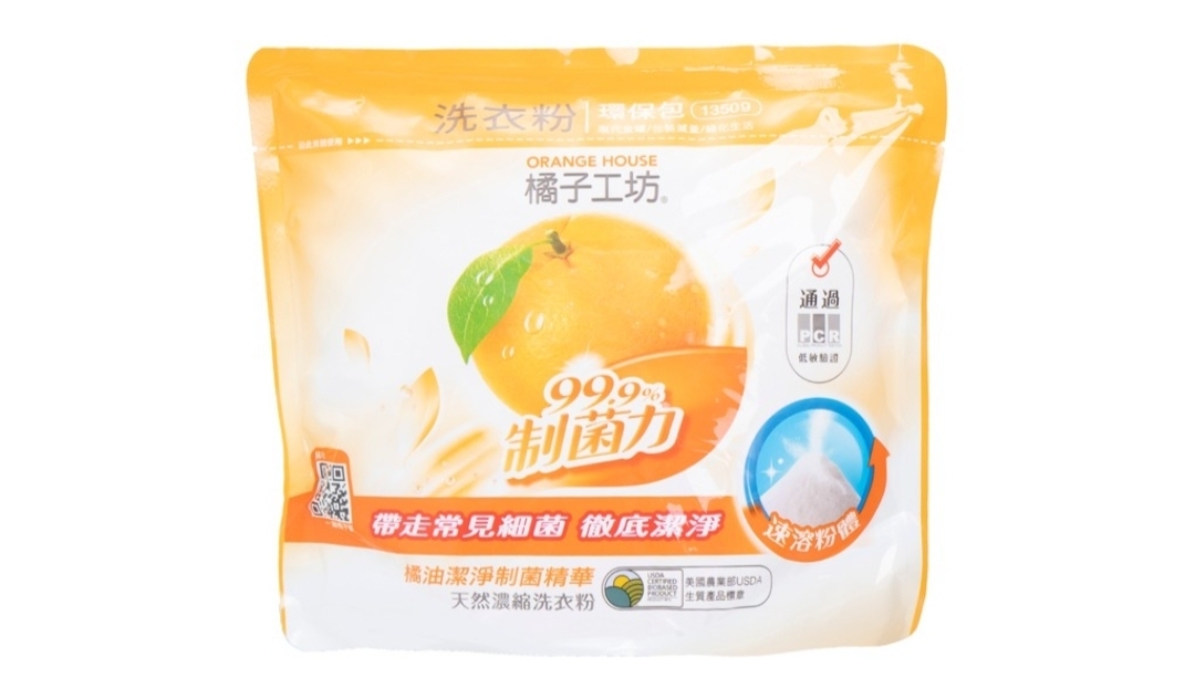 E1: 橘子工坊 - 天然濃縮洗衣粉 - 制菌力 1350g