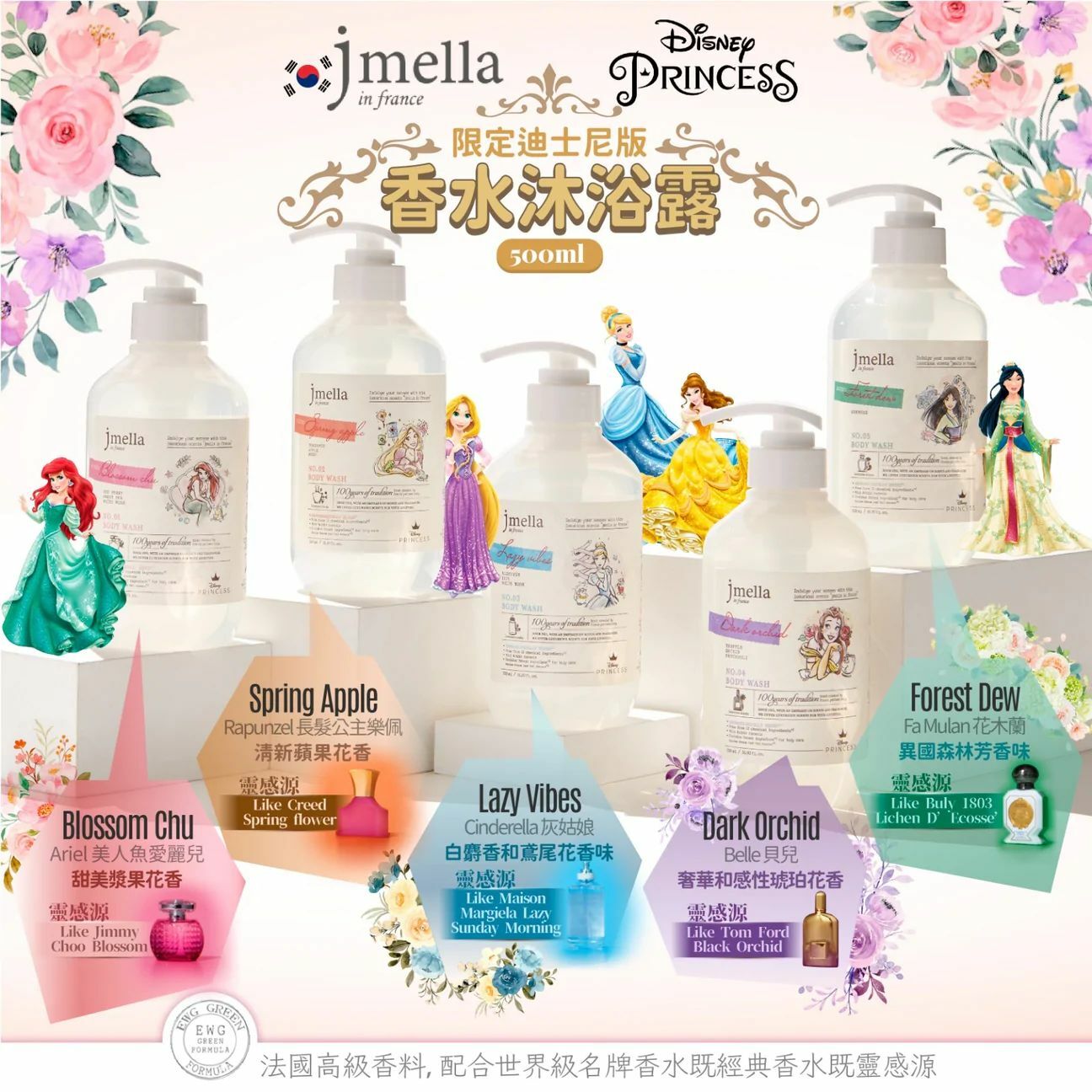 韓國製Jmella 香水沐浴露500ml ✨限定迪士尼版