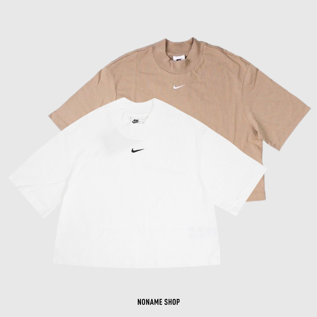 NIKE 刺繡 LOGO 立領 小勾 短版 短T 兩色