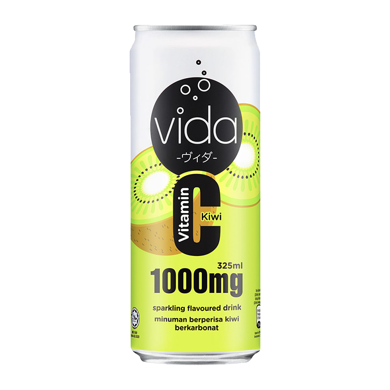 Vida 1000mg Vitamin C Kiwi Sparkling Drink 325ml