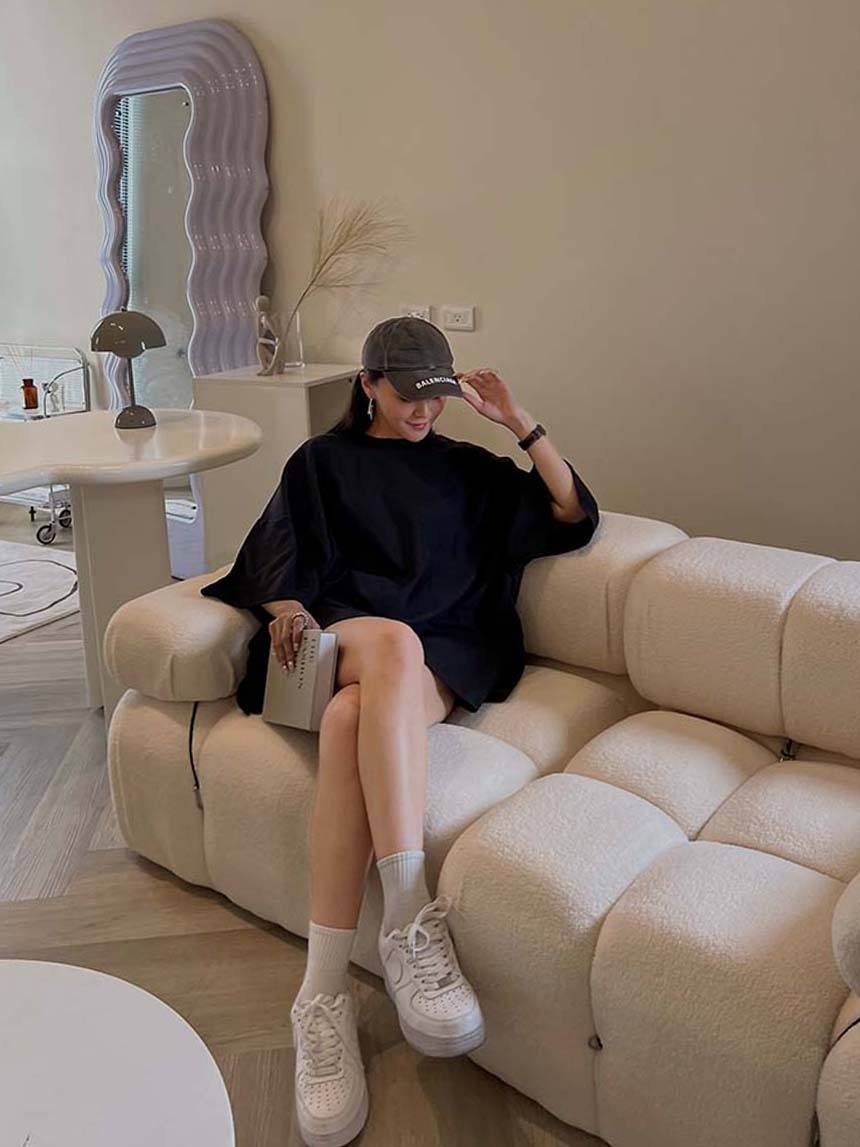 正韓-高磅圓領開衩T*4色