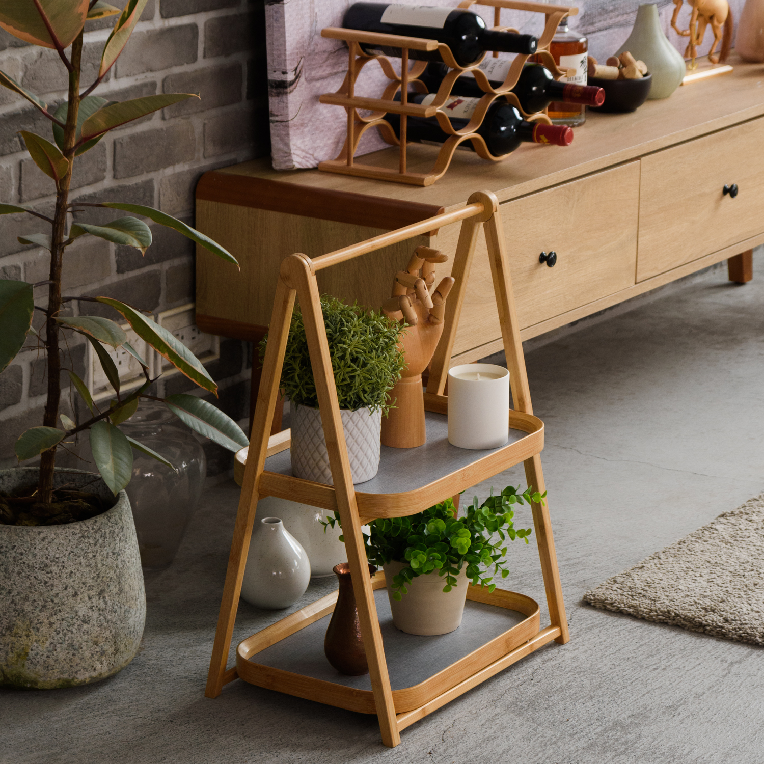 Alfa 雙層置物架 L號 用來當小盆栽、裝飾品、蠟燭的佈置層架