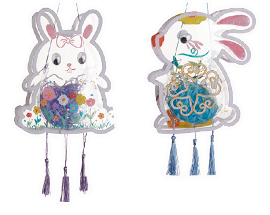 中秋節燈籠diy製作透明手提發光兔子材料包 M6406