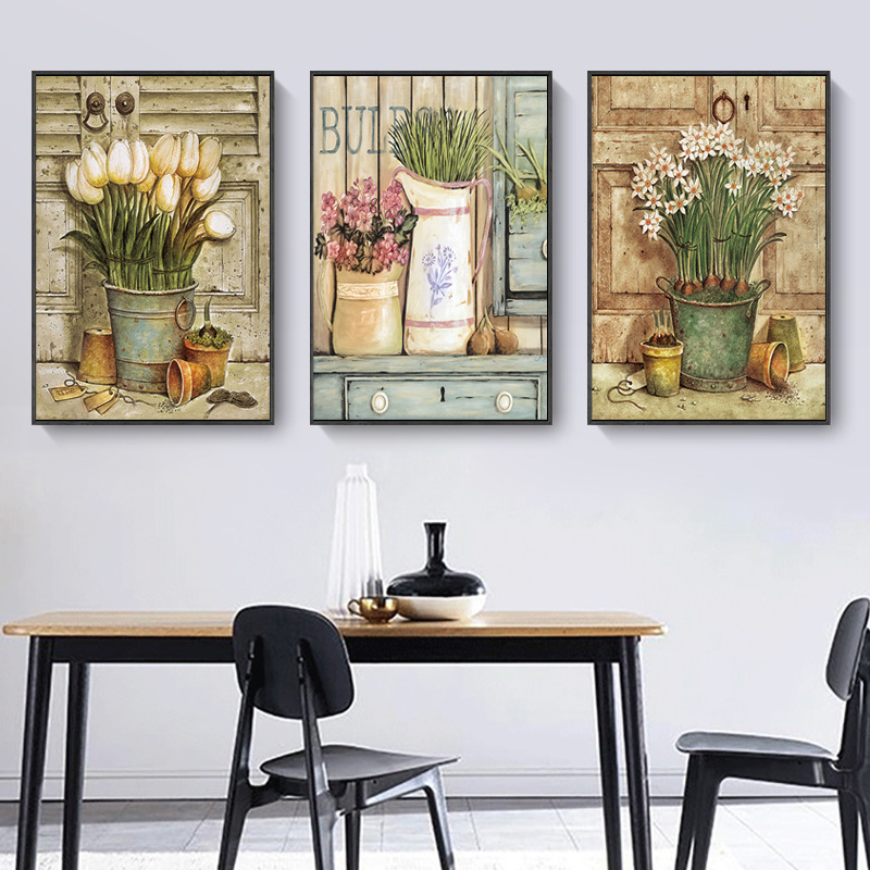 文藝植栽花卉無框掛畫