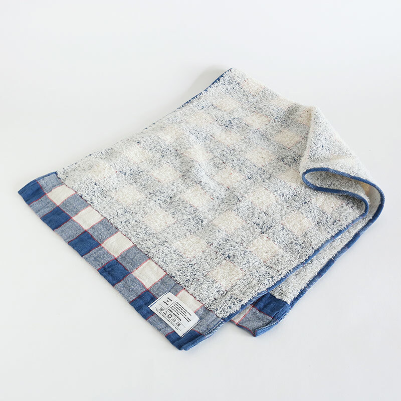 KONTEX 格紋今治面巾 藍色