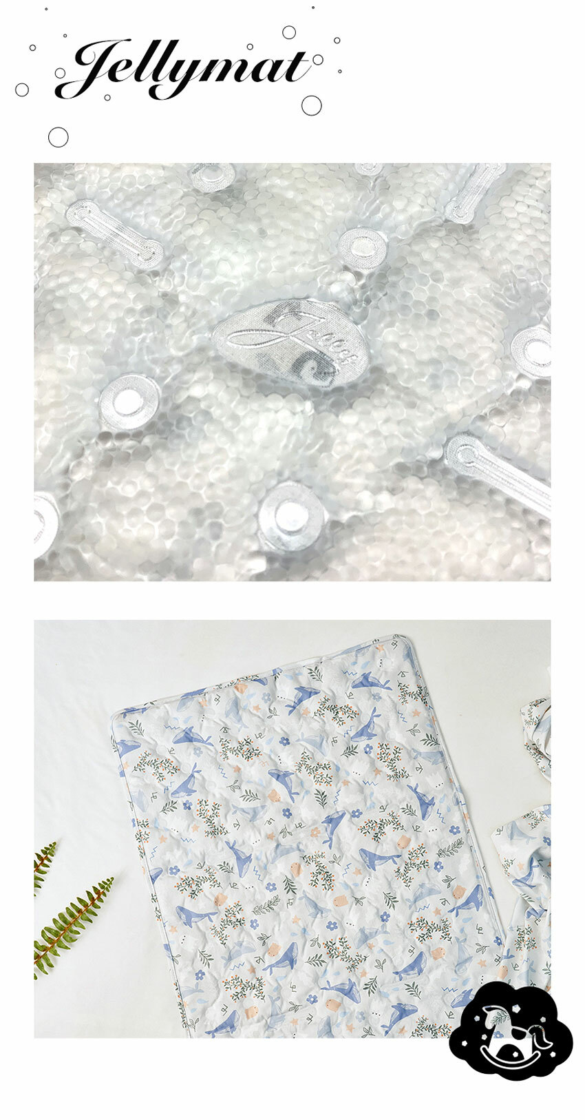 [Korea Jellypop] Jellymat new micro-particle cooling beads 100% cotton jelly mattress - Milk Jumping Rabbit