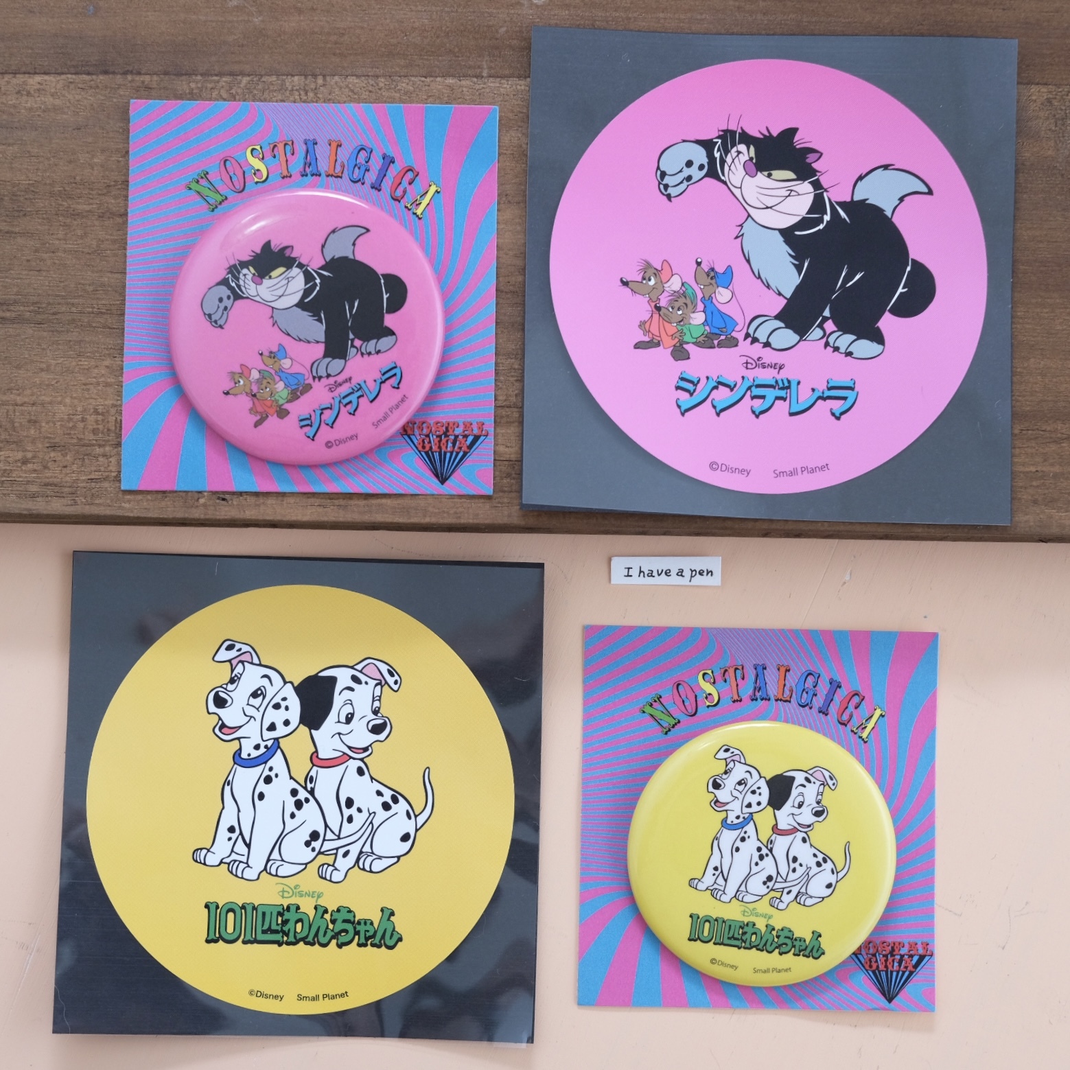 Disney 101忠狗 灰姑娘 仙履奇緣 別針 大貼紙