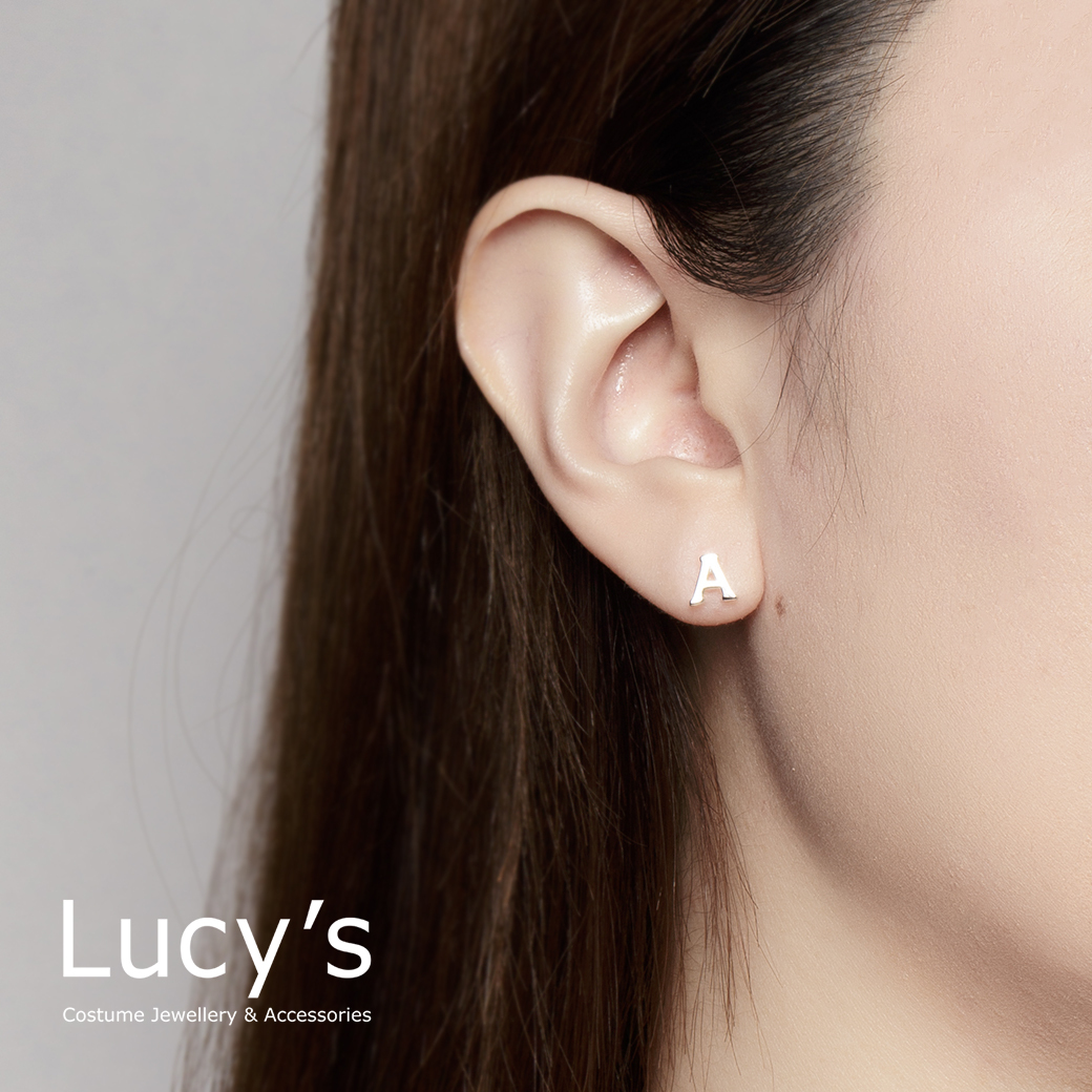 純銀字母系列 | 925純銀 A 單支耳環 (95856)