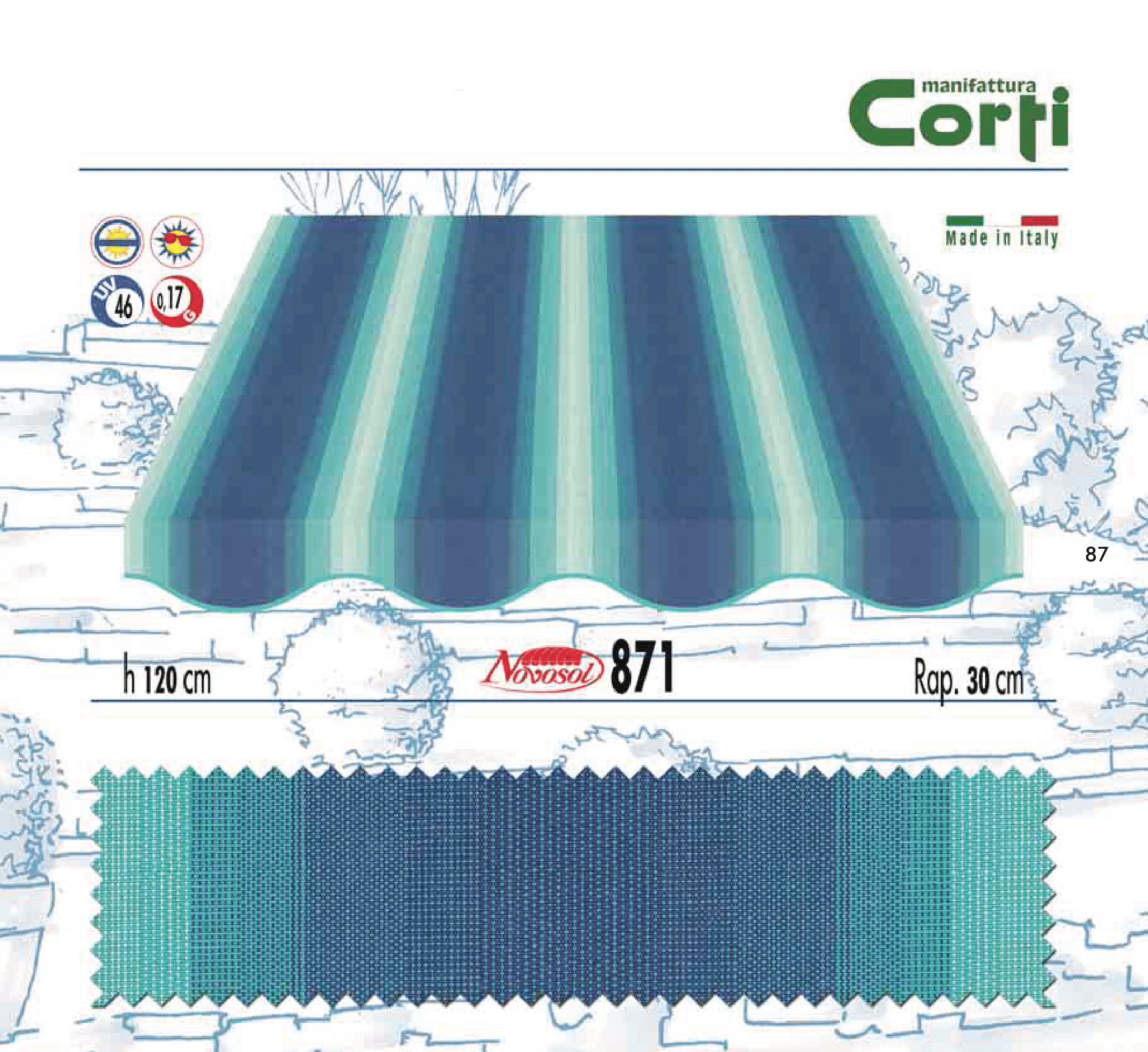 Novosol 871 藍色系條紋