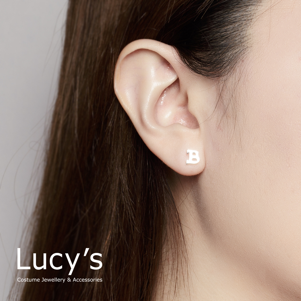 純銀字母系列 | 925純銀 B 單支耳環 (95857)
