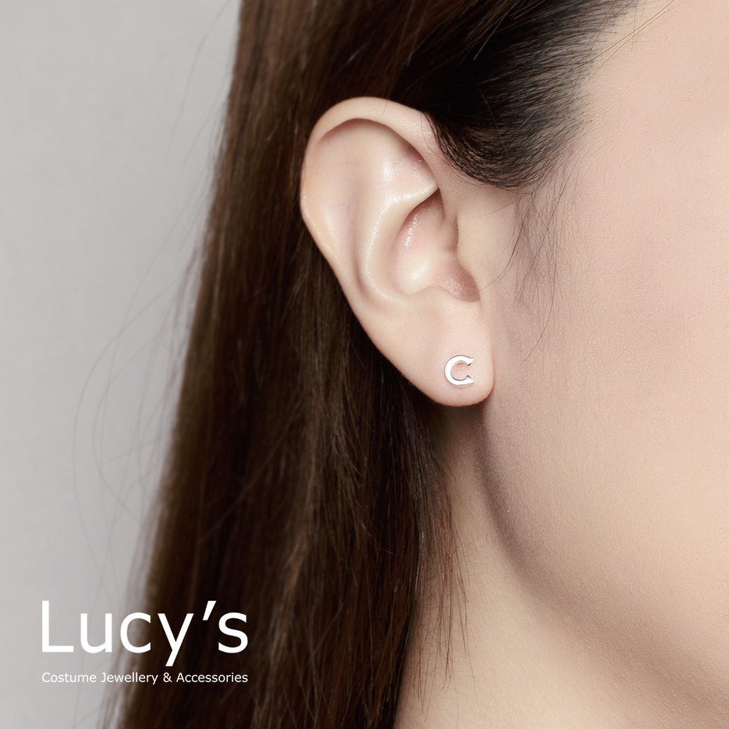 純銀字母系列 | 925純銀 C 單支耳環 (95858)