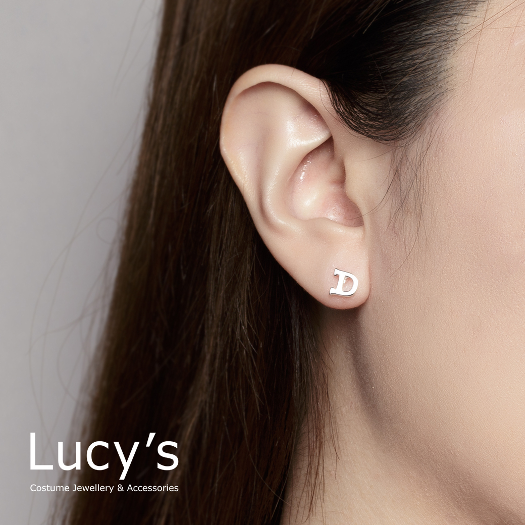 純銀字母系列 | 925純銀 D 單支耳環 (95859)