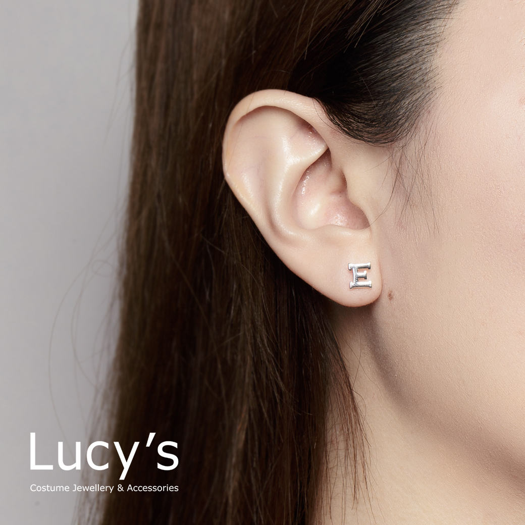 純銀字母系列 | 925純銀 E 單支耳環 (95860)