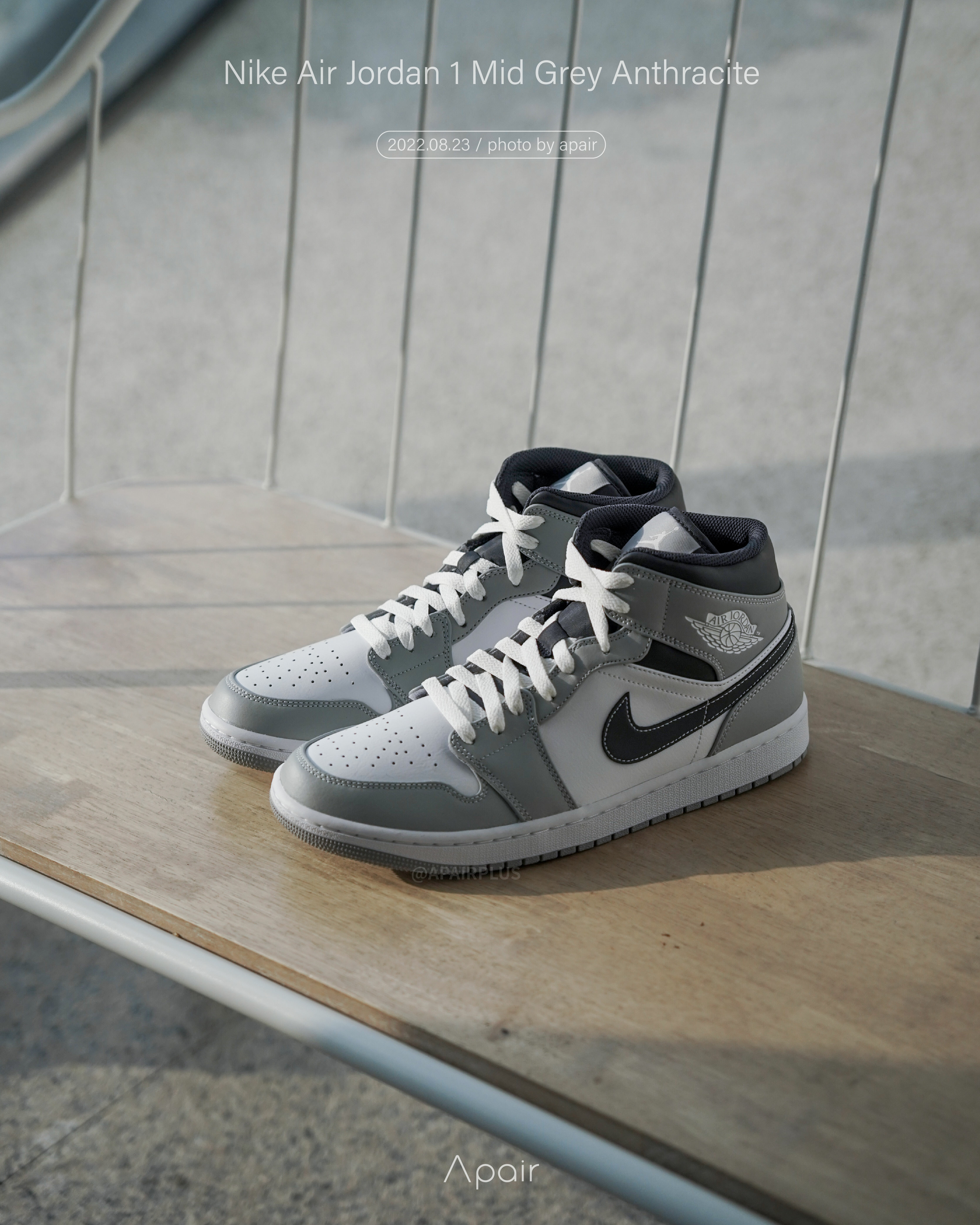 【APAIR】預購 Nike Air Jordan 1 Mid Grey Anthracite 小迪奧 灰白 小Dior 煙灰 554724-078