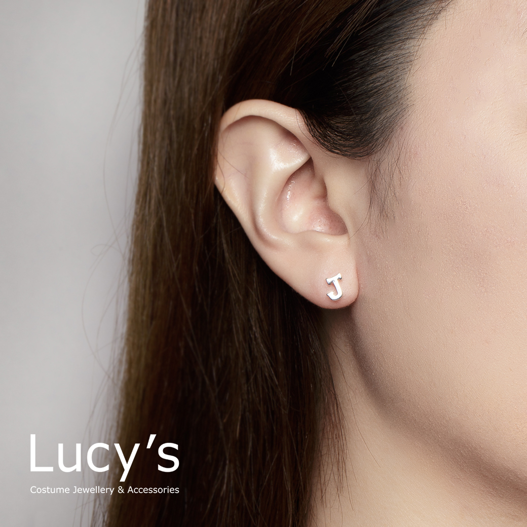 純銀字母系列 | 925純銀 J 單支耳環  (95865)