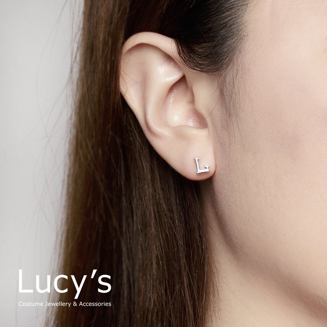 純銀字母系列 | 925純銀 L 單支耳環  (95867)