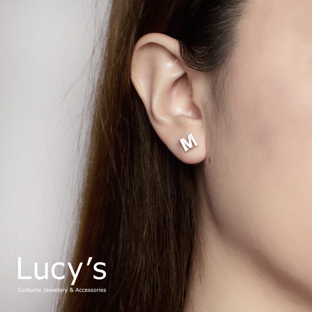 純銀字母系列 | 925純銀 M 單支耳環 (95868)