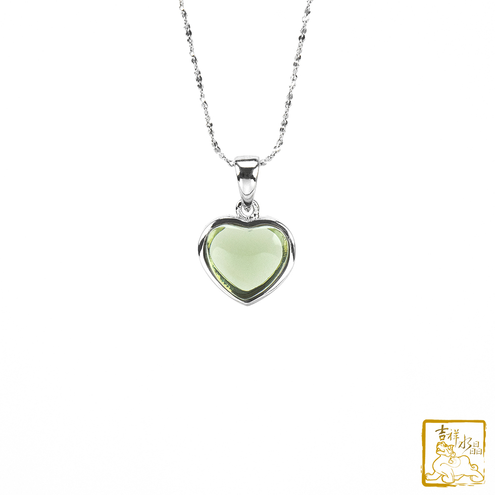捷克綠玻隕石-捷克隕石愛心墜 1.6g 活潑樂觀