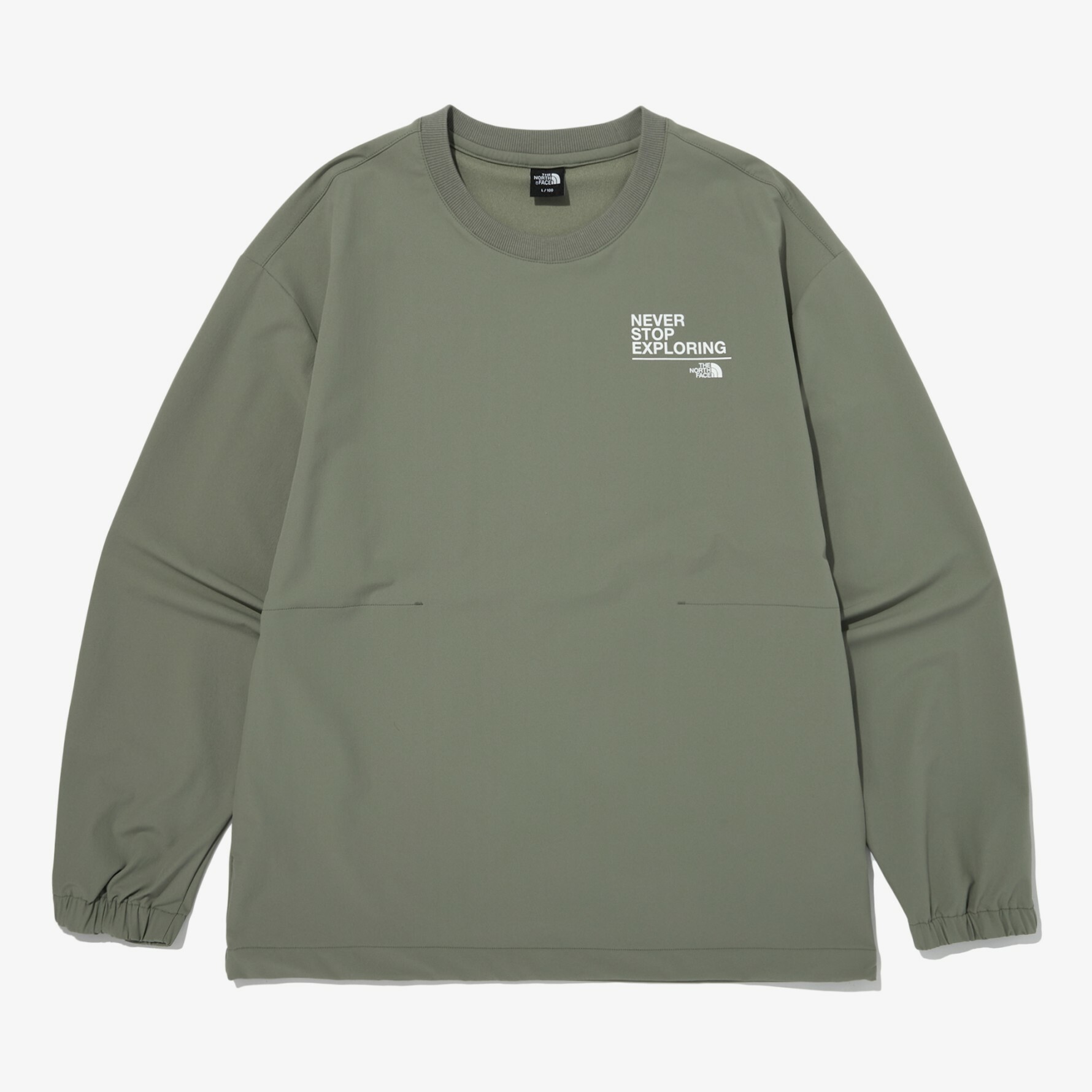 THE NORTH FACE NSE WOVEN MTM 尼龍 透氣 大學T 衛衣 長袖 橄欖綠 NM5MN70B