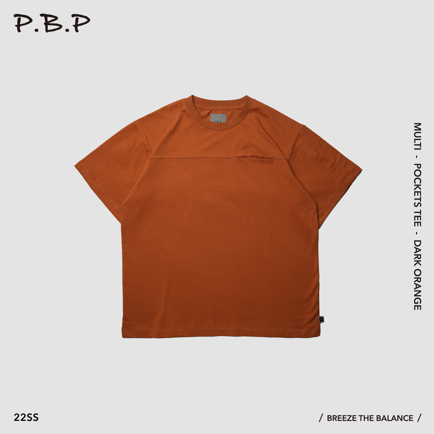 P.B.P - Multi-Pockets Tee - Dark Orange