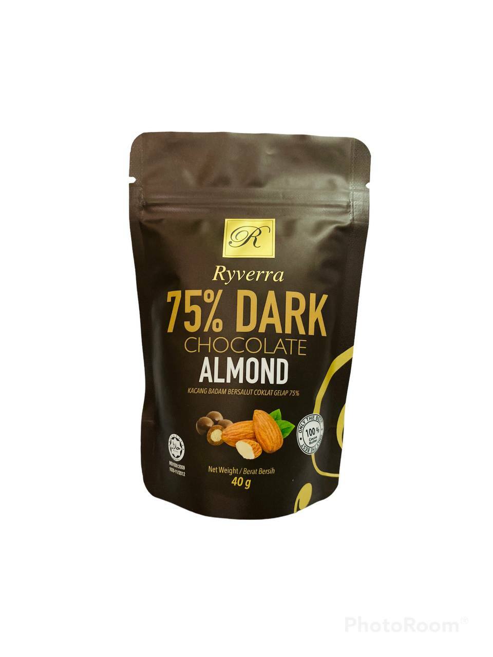 Ryverra 75% Dark Chocolate Almond 40g