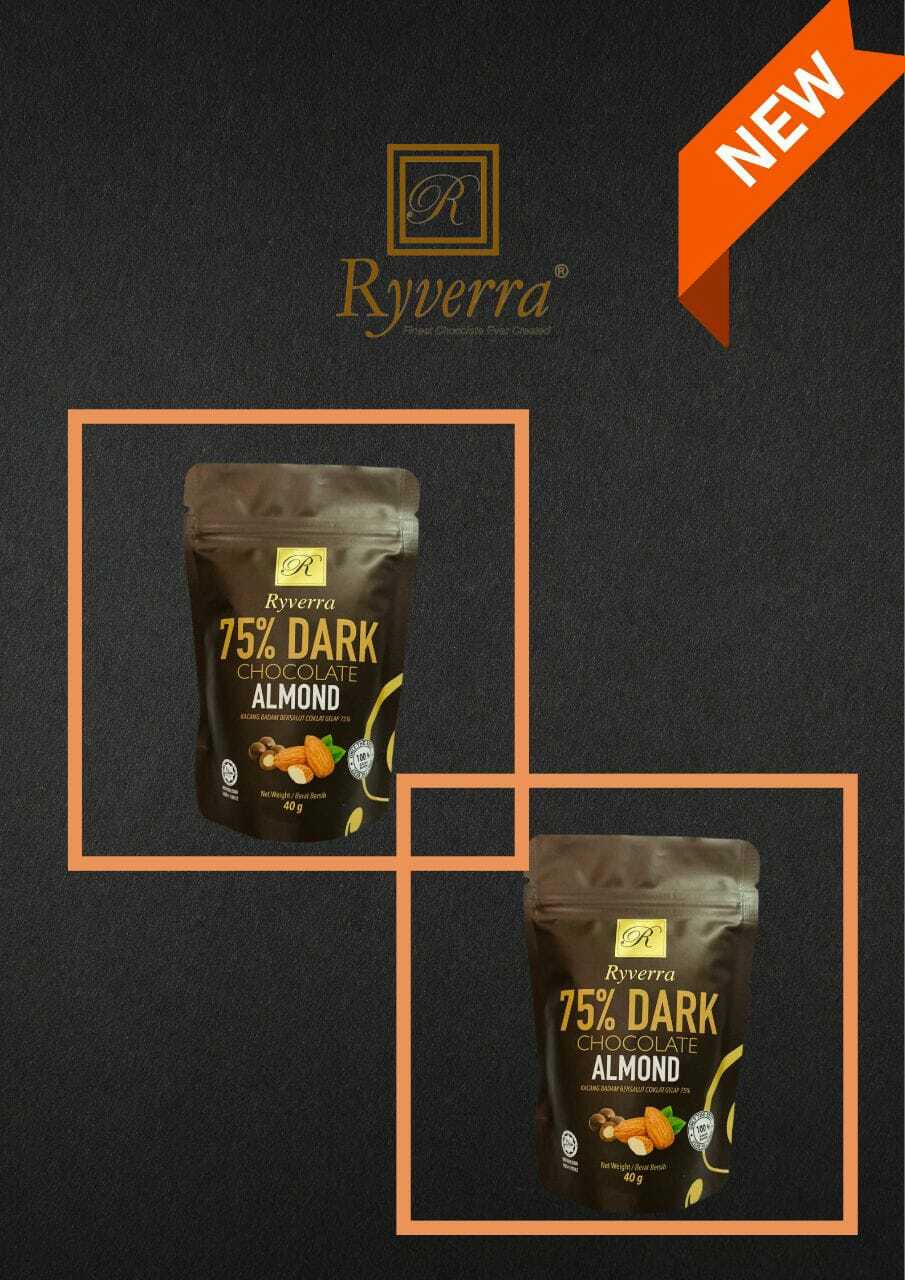 Ryverra 75% Dark Chocolate Almond 40g