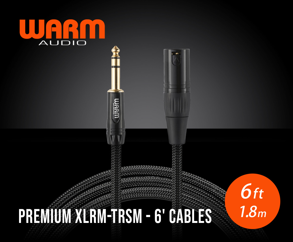 Warm Audio Premium XLRm - TRSm - 6' Cables